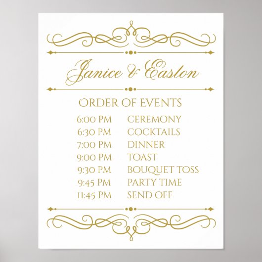 Unterzeichnung des Hochzeitplans | Goldwirbelkalli Poster (Vorne)