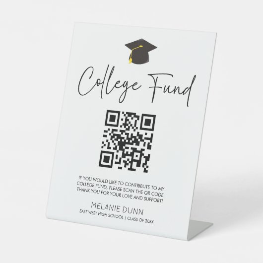 Unterzeichnung des Minimalistischen Abschluss QR C Sockelschild (Vorderseite)