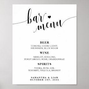 Unterzeichnung des Minimalistischen Bar Poster