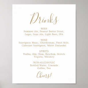 Unterzeichnung des Minimalistischen Gold Wedding D Poster
