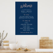 Unterzeichnung des Navy Blue & Rose Gold Glam Wedd Poster (Küche)