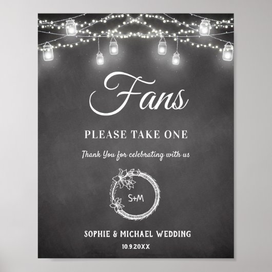 Unterzeichnung des Schwarz-weißen Hochzeitsprogram Poster (Vorne)