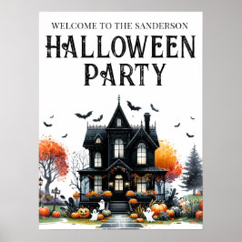 Unterzeichnung des Spuk-House-Halloween-Party Poster