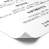Unterzeichnung des Wedding Bar Menu Poster (Ecke)