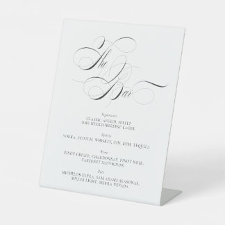 Unterzeichnung des Wedding Bar Menu Sockelschild