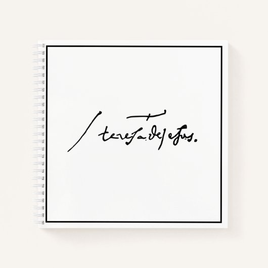 Unterzeichnung durch St. Theresa von Avila Heilige Notizblock (Vorderseite)