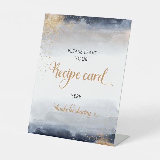 Unterzeichnung einer Navy und Gold Recile Card Sockelschild (Vorderseite)