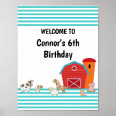 Unterzeichnung einer niedlichen Geburtstagspartei Poster (Vorne)