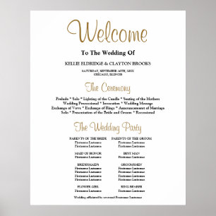 Unterzeichnung eines einfachen Hochzeitsprogramms Poster