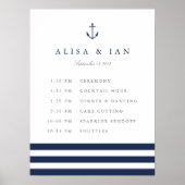 Unterzeichnung eines Nautic Anchor Wedding Schedul Poster (Vorne)