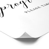 Unterzeichnung eines Schwarz-Elegant-Hochzeitsprog Poster (Ecke)