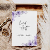 Unterzeichnung lila Hochzeitkarten und Geschenke Einladung