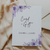 Unterzeichnung lila Hochzeitkarten und Geschenke Einladung