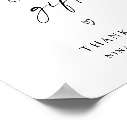 Unterzeichnung Minimalistischer Hochzeitkarten und Poster (Ecke)