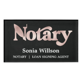 Unterzeichnung öffentlicher Rose für Notare der mo Namenschild