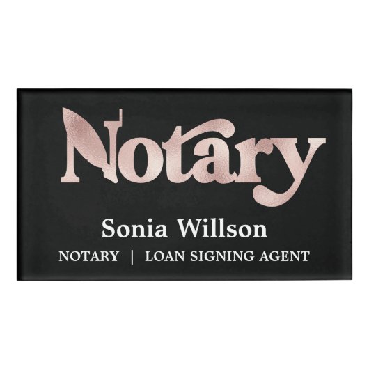 Unterzeichnung öffentlicher Rose für Notare der mo Namenschild (Vorderseite)