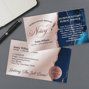 Unterzeichnung von Agent Rose Gold Navy durch Nota Visitenkarte