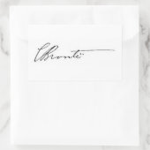 Unterzeichnung von Charlotte Brontë Rechteckiger Aufkleber (Tasche)