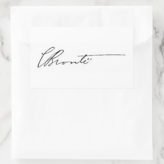 Unterzeichnung von Charlotte Brontë Rechteckiger Aufkleber (Tasche)