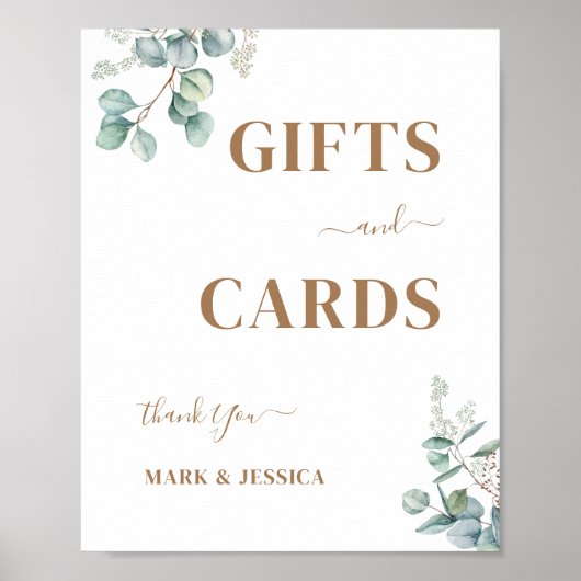 Unterzeichnung von Eukalyptus-Geschenken und -Kart Poster (Vorne)