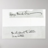 Unterzeichnung von George Bernard Shaw Poster (Vorne)