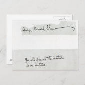 Unterzeichnung von George Bernard Shaw Postkarte (Vorne/Hinten)