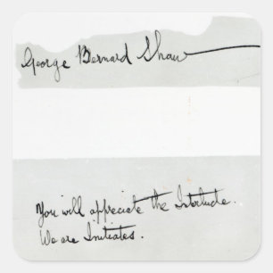Unterzeichnung von George Bernard Shaw Quadratischer Aufkleber
