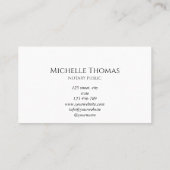 Unterzeichnung von Notar-Agent-Rose Gold-Marmor-Ge Visitenkarte (Rückseite)