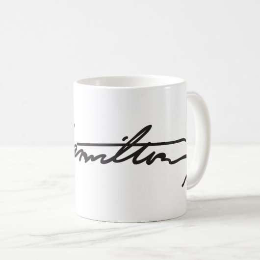 Unterzeichnungs-Tasse Alexanders Hamilton Kaffeetasse (VorderseiteRechts)