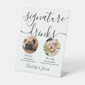 Unterzeichnungsgetränke für Schwarz-Weiß-Hunde Sockelschild (Vorderseite)