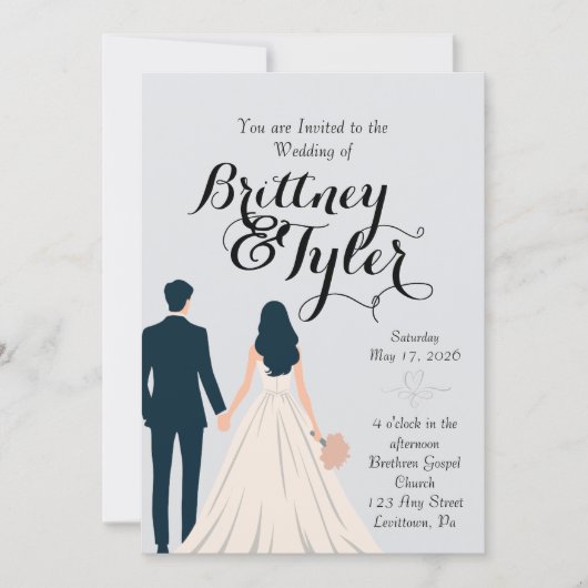 Until Forever-Brittney Wedding Invitation Einladung (Vorderseite)