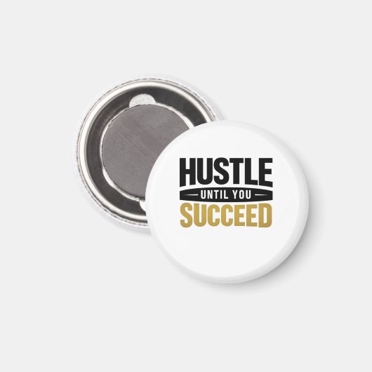 Until You Succeed – Minimal Gold Motivation Design Magnet (Vorderseite/Rückseite)