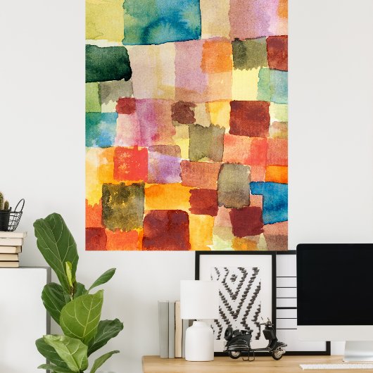 Untitled abstract watercolor squares - Paul Klee Poster (Heimbüro)