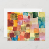 Untitled abstract watercolor squares - Paul Klee Postkarte (Vorne/Hinten)