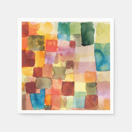 Untitled abstract watercolor squares - Paul Klee Serviette