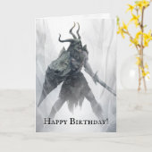 Untot Draugr Warrior Birthday Karte (Gelbe Blume)