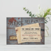 Untot Zombie Halloween | Einladung von Creepy (Stehend Vorderseite)