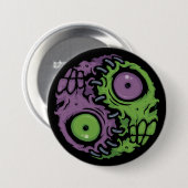 Untote Harmonie: Zombie Yin Yang-Symbol Button (Vorne & Hinten)