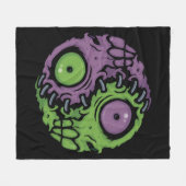 Untote Harmonie: Zombie Yin Yang-Symbol Fleecedecke (Vorderseite (Horizontal))