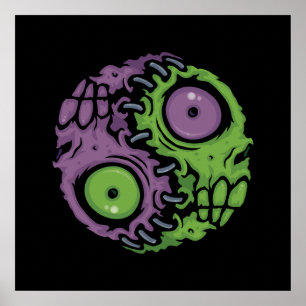 Untote Harmonie: Zombie Yin Yang-Symbol Poster