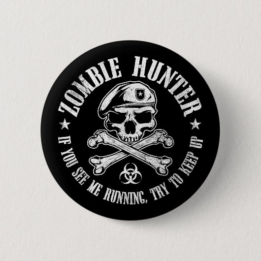 untote lebende Tote des Zombiejägers Button (Vorderseite)