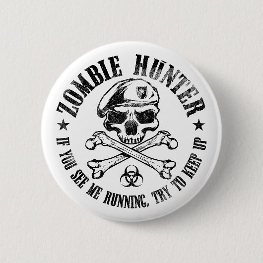 untote lebende Tote des Zombiejägers Button (Vorderseite)