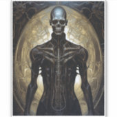 Untoter Cyborg Sci-Fi Horror Art Aufkleber (Vorderseite)