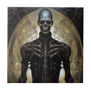 Untoter Cyborg Sci-Fi Horror Art Fliese