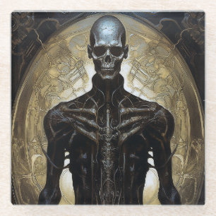 Untoter Cyborg Sci-Fi Horror Art Glasuntersetzer