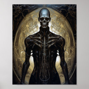 Untoter Cyborg Sci-Fi Horror Art Poster