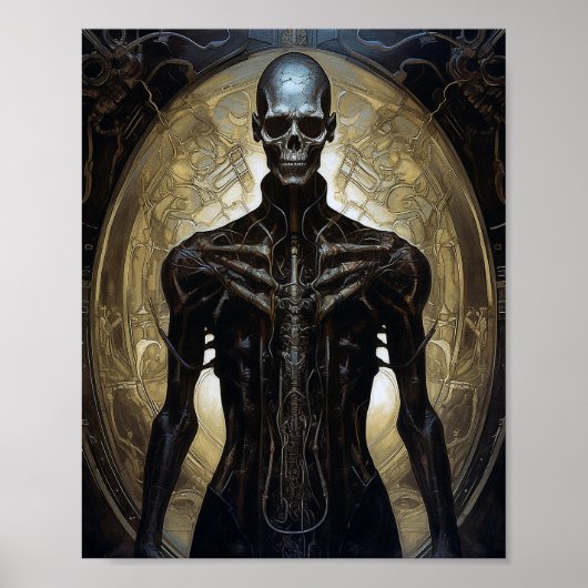 Untoter Cyborg Sci-Fi Horror Art Poster (Vorne)