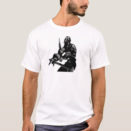 Untoter Krieger - Bewaffnet mit zwei Schwertern T-Shirt (Vorderseite)