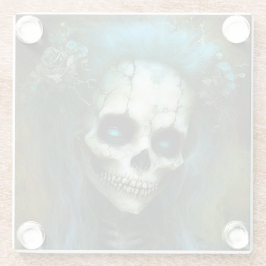Untoter Skeleton-Horror Glasuntersetzer (Rückseite)
