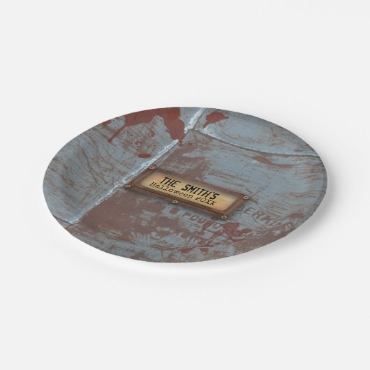 Untotes Halloween Pappteller (Schrägansicht)